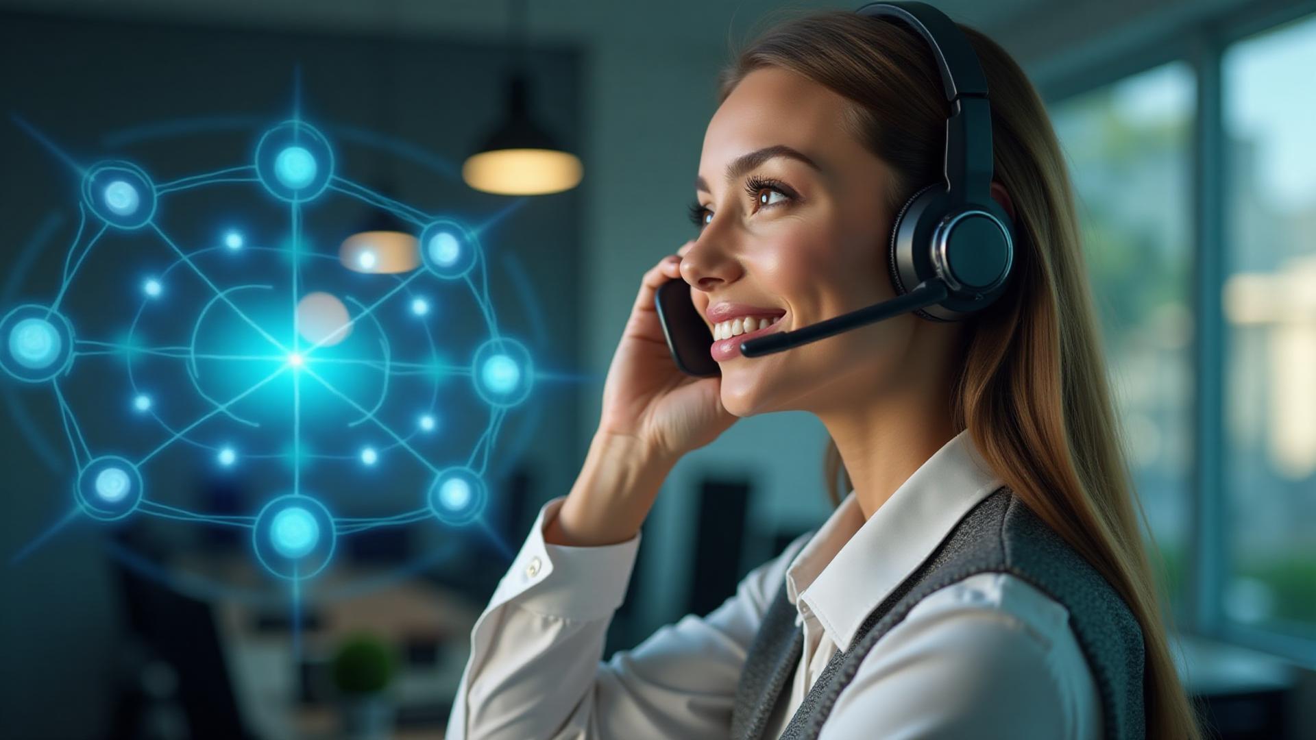 Atendente com headset